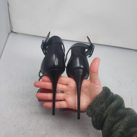 CHRISTIAN LOUBOUTIN Black Choca Strappy Sandal Heel Shoe - Picture 10 of 12